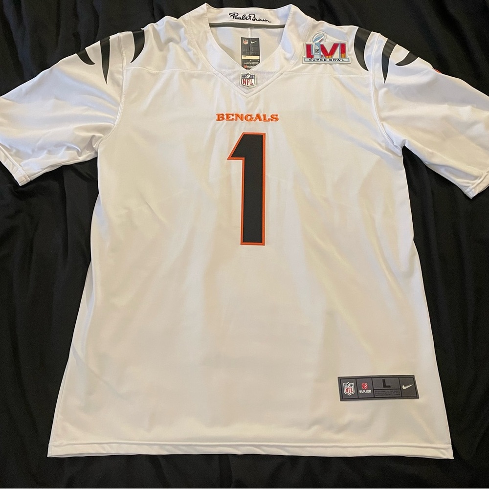 Cincinnati Bengals White Jamar Chase Jersey w/ SB LVI Patch